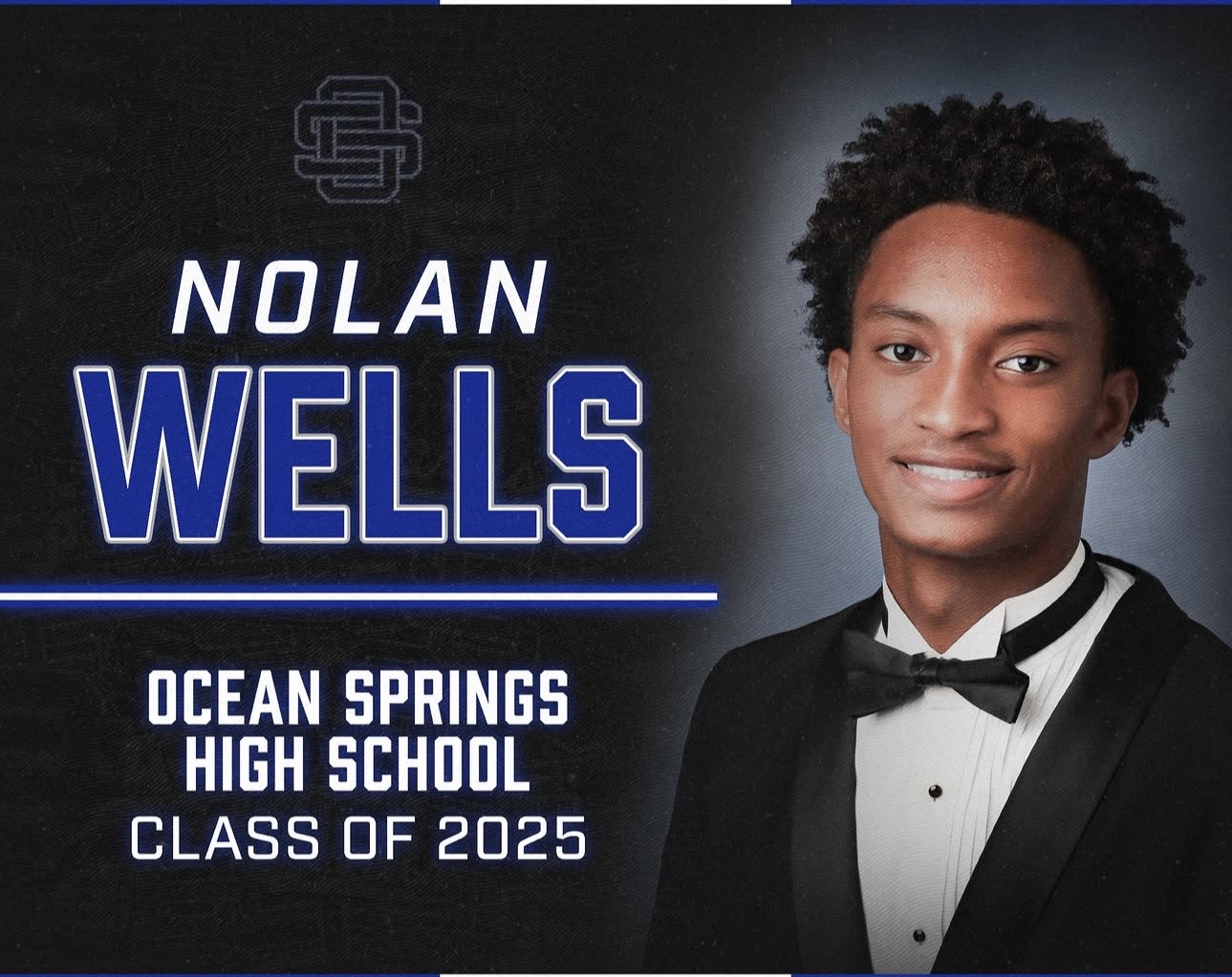 Nolan Wells in his Ocean Springs High School Class of 2025 portrait