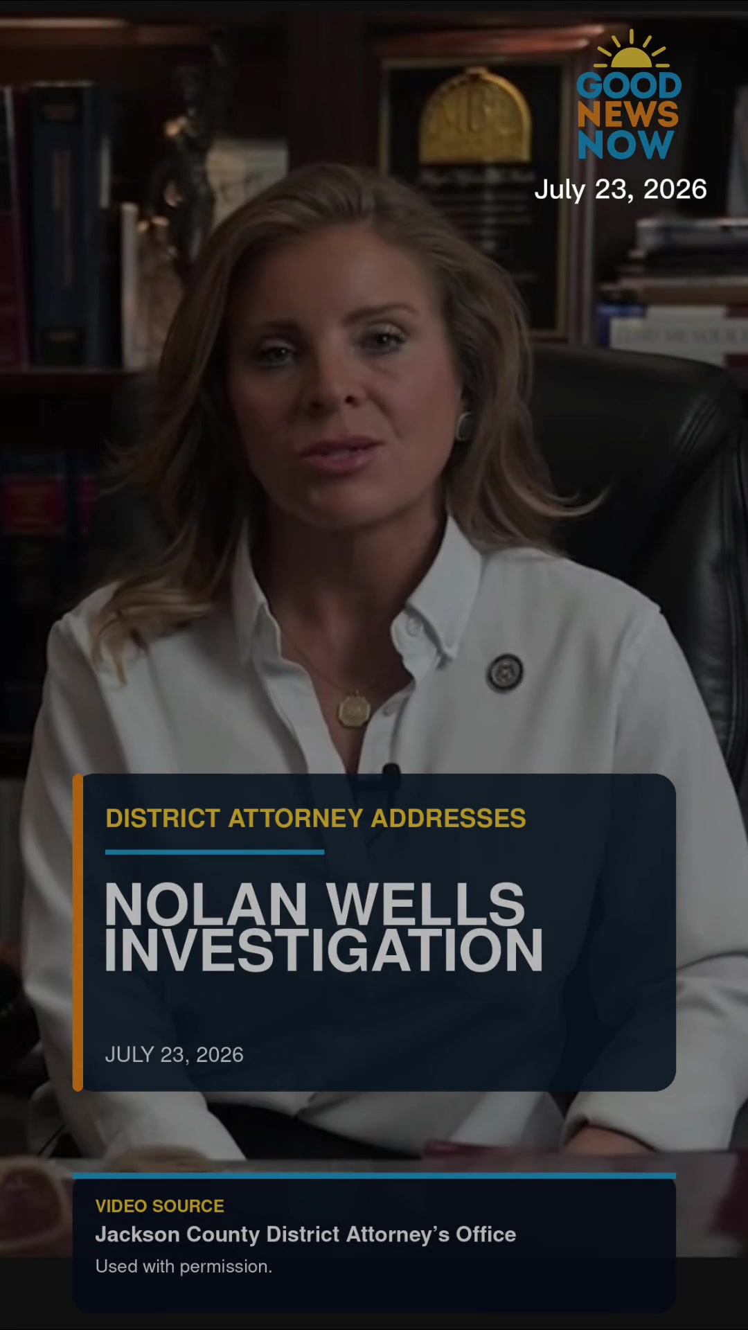 Jackson County District Attorney Angel Myers McIlrath addresses the Nolan Wells investigation