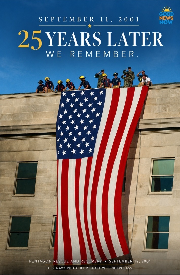 Good News Now remembrance graphic marking 25 years since September 11, 2001